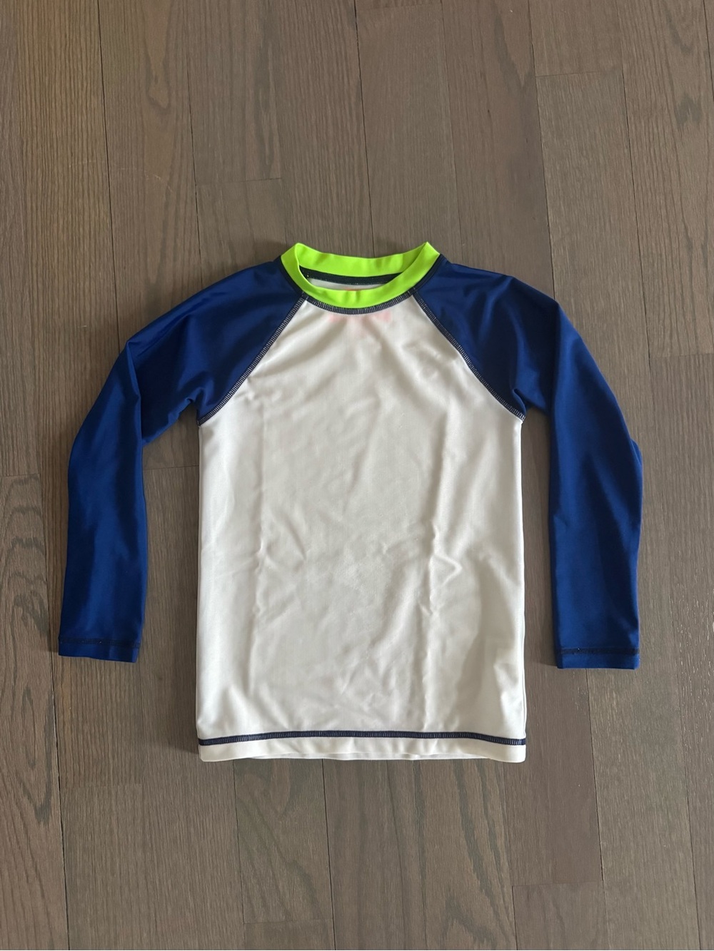 Kids Blue & White Long-Sleeve Rash Guard Swim Top
